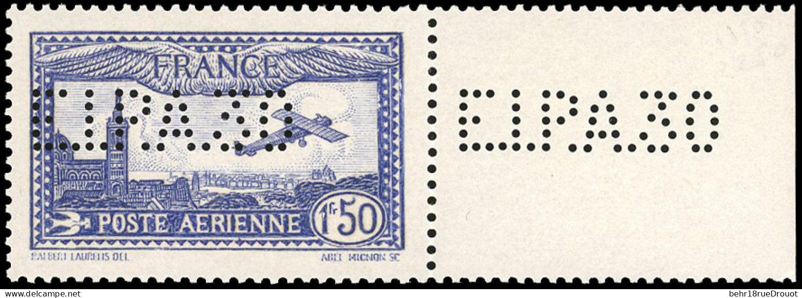 ** 6c -- 1F.50 Outremer. Perforé EIPA30. BdeF. SUP. - Andere & Zonder Classificatie