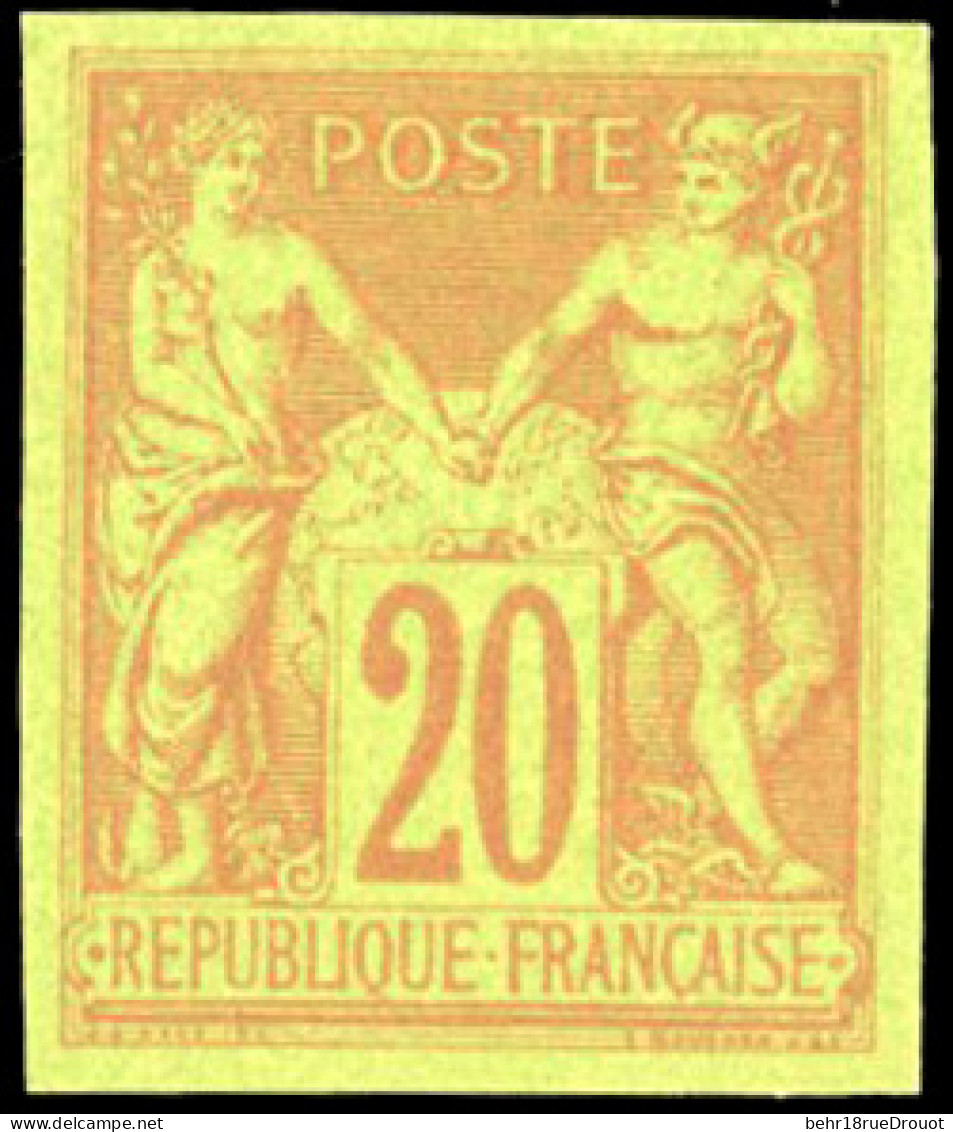 (*) 42 -- 20c. Brique S/vert. Type II. Tirage De Luxe S/bristol. Exposition De 1900. SUP. - Other & Unclassified