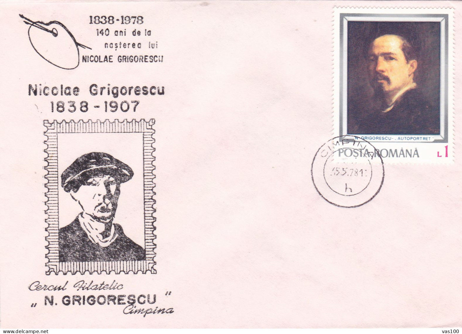 PAINTER  NICOLAE GRIGORESCU SPECIAL   COVERS , 1978  ROMANIA - Lettres & Documents