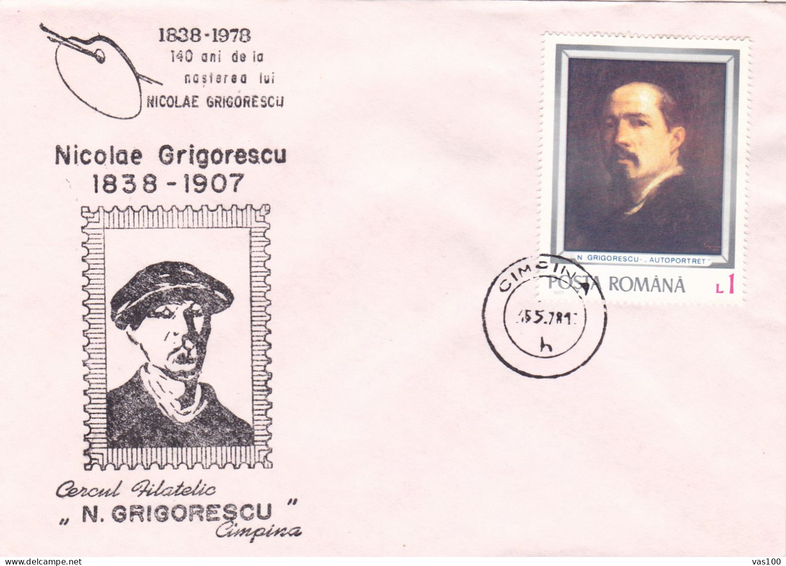 PAINTER  NICOLAE GRIGORESCU SPECIAL   COVERS , 1978  ROMANIA - Storia Postale