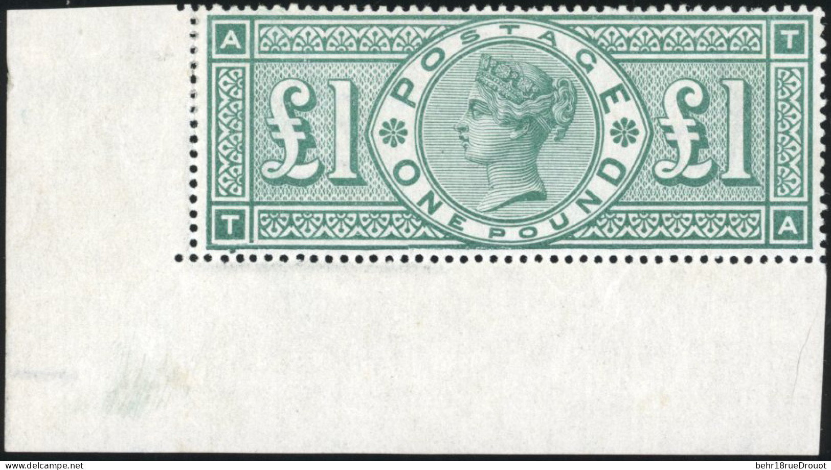 * SG#212a -- 1£. Green. Frame Broken. Border Sheet. Lettered T-A. SUP. - Other & Unclassified