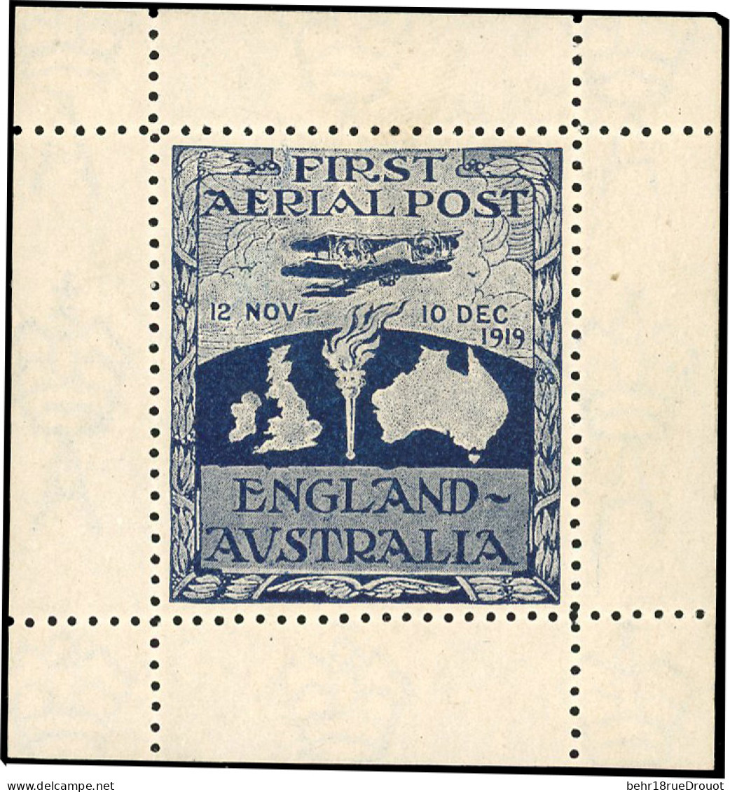 * SG#0 -- Souvenir Sheet. Ross Smith, Miniature Sheetlet In Deep Blue. Issued For The First Aerial Post England-Australi - Autres & Non Classés