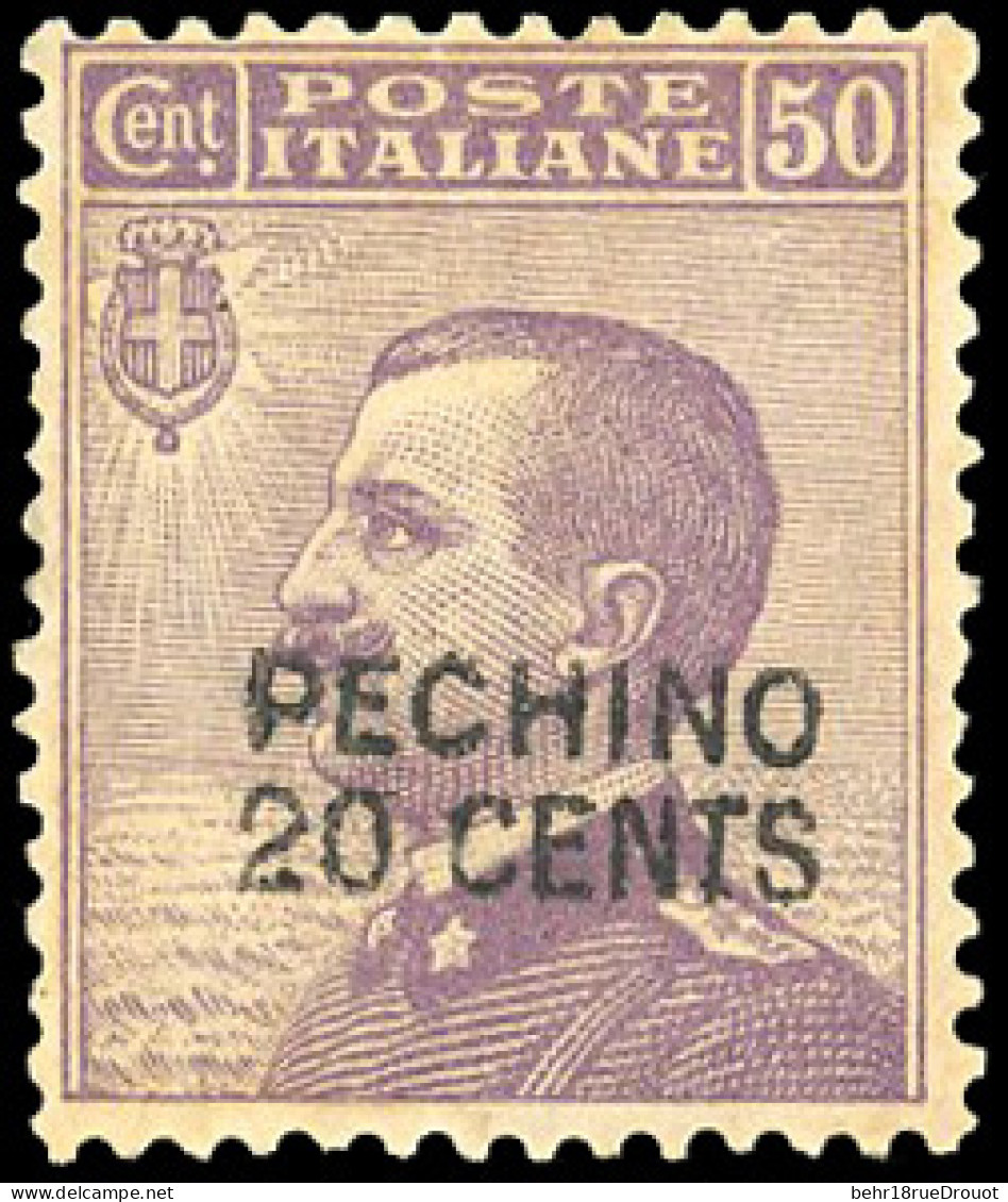 * SASSONE 6 -- 1917. 50c. Violet Surcharged "PECHINO/20 CENTS", Large Part Original Gum Which Isevenly Toned. A Splendid - Non Classés