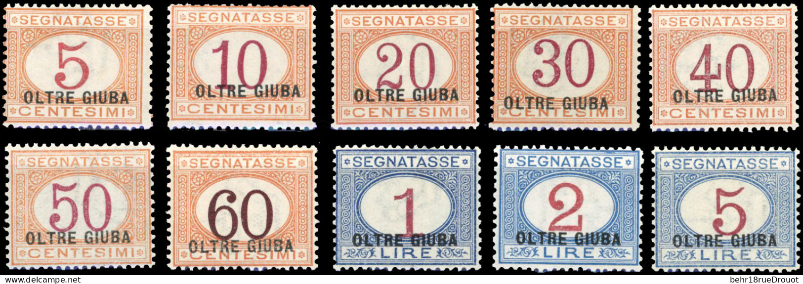 * 01-oct -- Timbres-Taxe. Série Complète. 10 Valeurs. TB. - Oltre Giuba