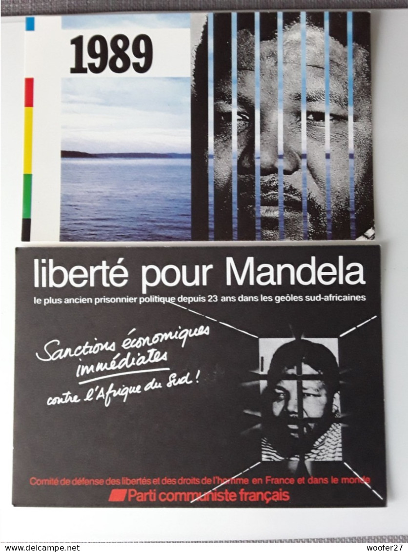 NELSON MANDELA  2 Cartes Postales - Premi Nobel