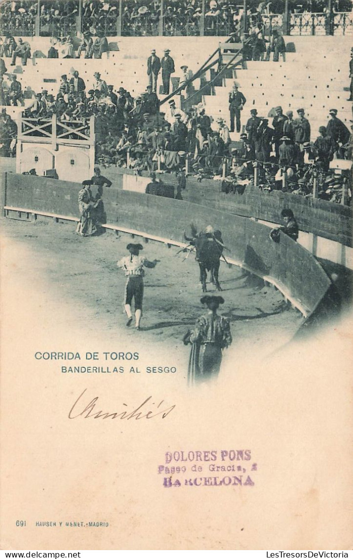 JEUX - Corrida De Toros - Banderillas Al Sesgo - Carte Postale Ancienne - Autres & Non Classés