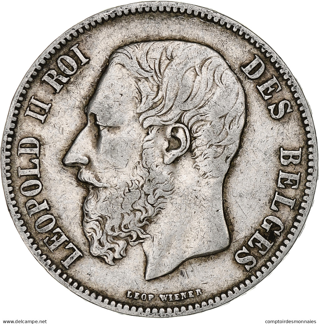 Belgique, Leopold II, 5 Francs, 5 Frank, 1869, TB+, Argent, KM:24 - 5 Frank