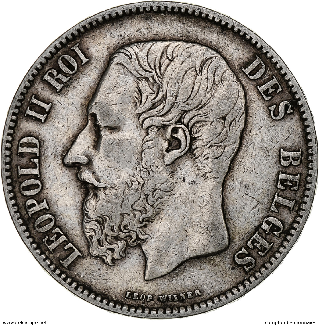 Belgique, Leopold II, 5 Francs, 5 Frank, 1870, Bruxelles, TB+, Argent, KM:24 - 5 Frank