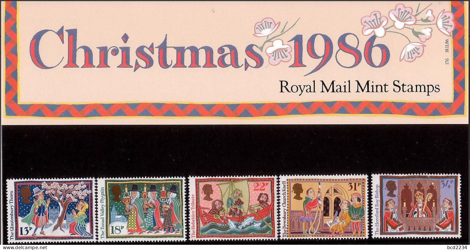 GB GREAT BRITAIN 1986 CHRISTMAS XMAS PRESENTATION PACK GLASTONBURY TANAD VALLEY HEBRIDGE DEWSBURY HEREFORD - Presentation Packs