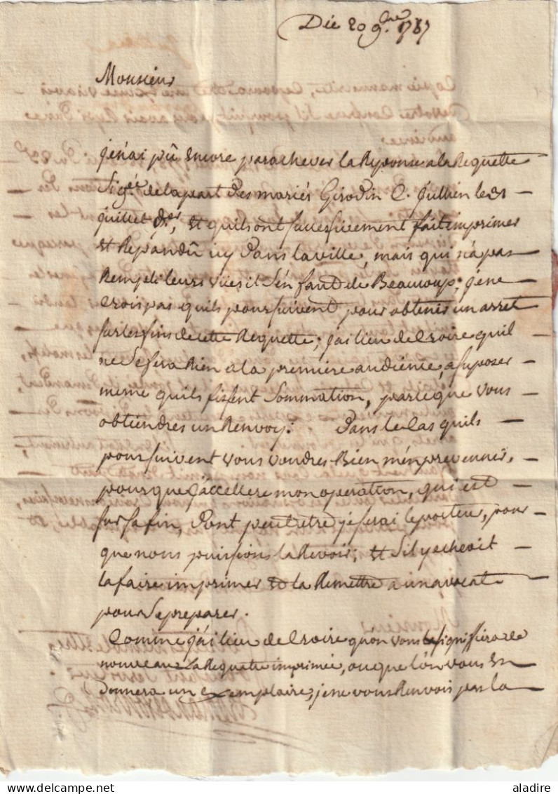 1787 - Lettre Pliée Avec Corresp De 2 Pages PAR EXPRES De DIE, Drôme Vers GRENOBLE, Isère - Règne De Louis XVI - 1701-1800: Précurseurs XVIII