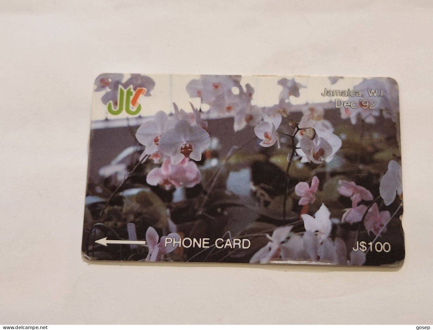 JAMAICA-(11JAMD-JAM-11D)-White Orchids-(6)-(11JAMD020568)-(J$100)-used Card+1card Prepiad - Giamaica