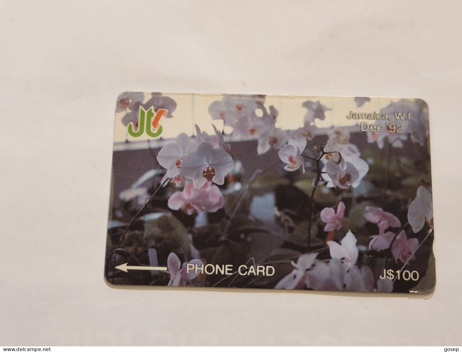 JAMAICA-(11JAMD-JAM-11D)-White Orchids-(7)-(11JAMD177924)-(J$100)-used Card+1card Prepiad - Jamaica