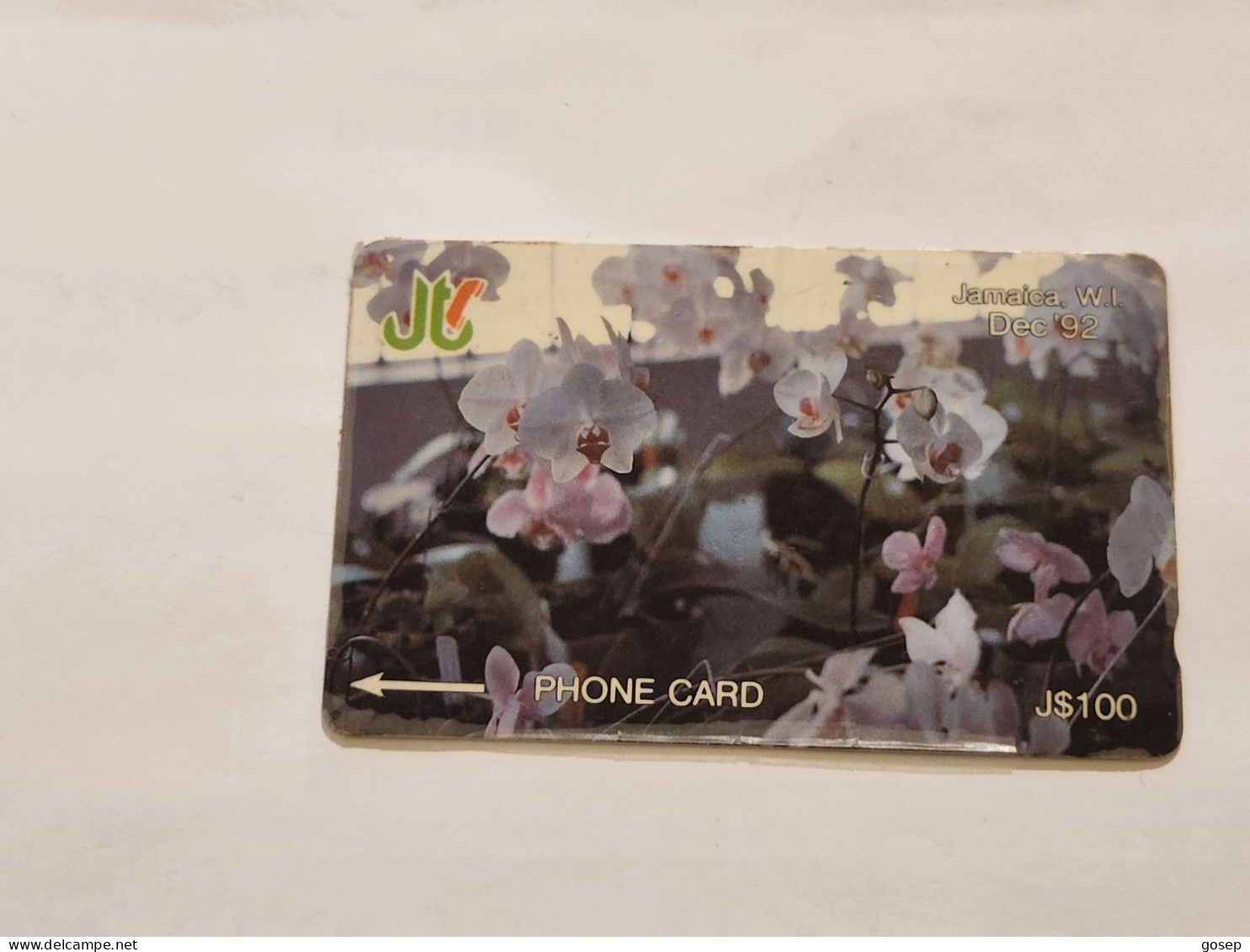 JAMAICA-(11JAMD-JAM-11D)-White Orchids-(8)-(11JAMD226817)-(J$100)-used Card+1card Prepiad - Jamaica