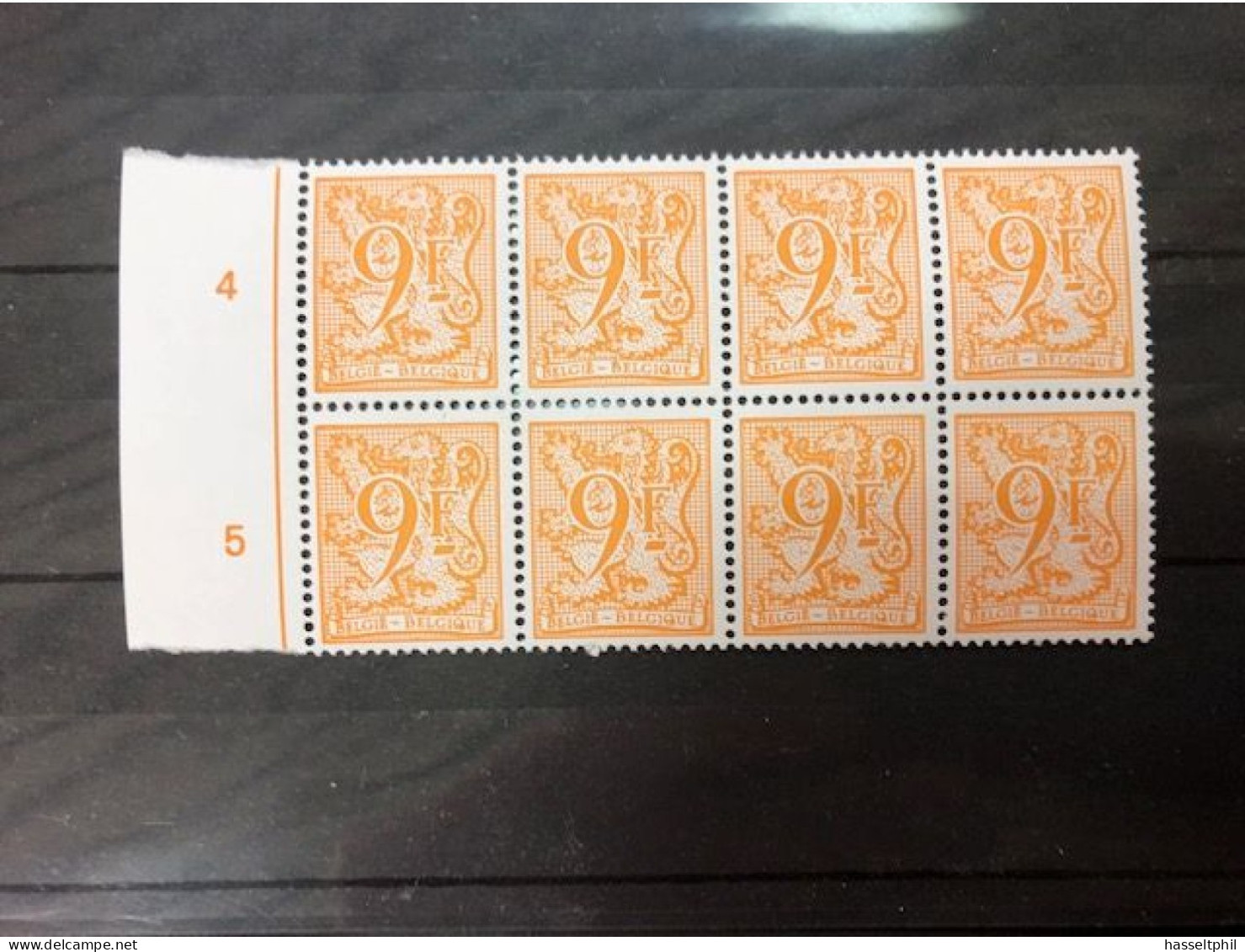 Belgie - Belgique 2159P6 - Polyvalent Papier - Postfris  -   Neuf - IN BLOK VAN 8 - 1977-1985 Chiffre Sur Lion