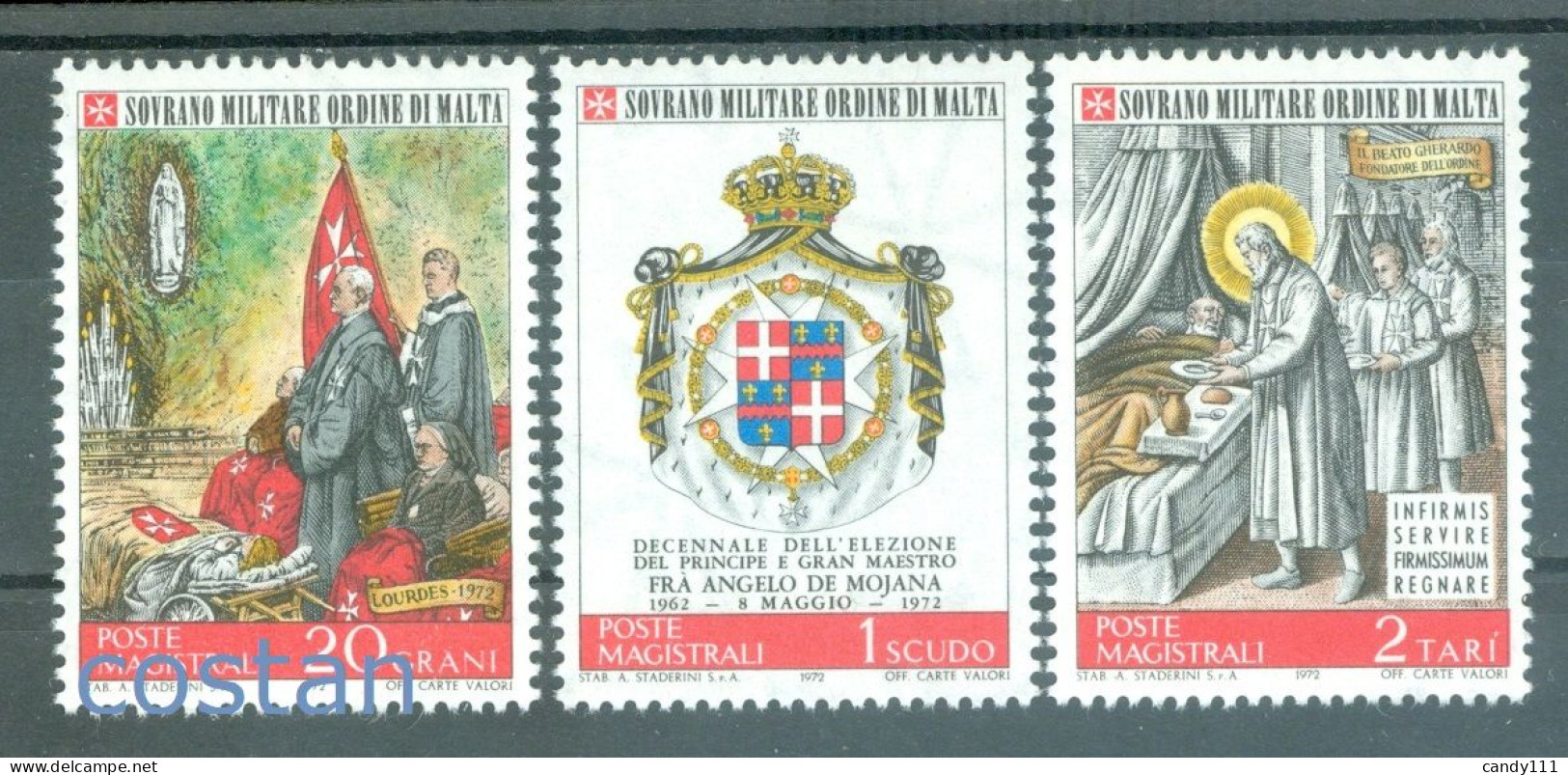 1972 Fra Angelo De Mojana,Coat Of Arms,Sovrano Militare Ordine Di MALTA,SMOM,MNH - Militaria