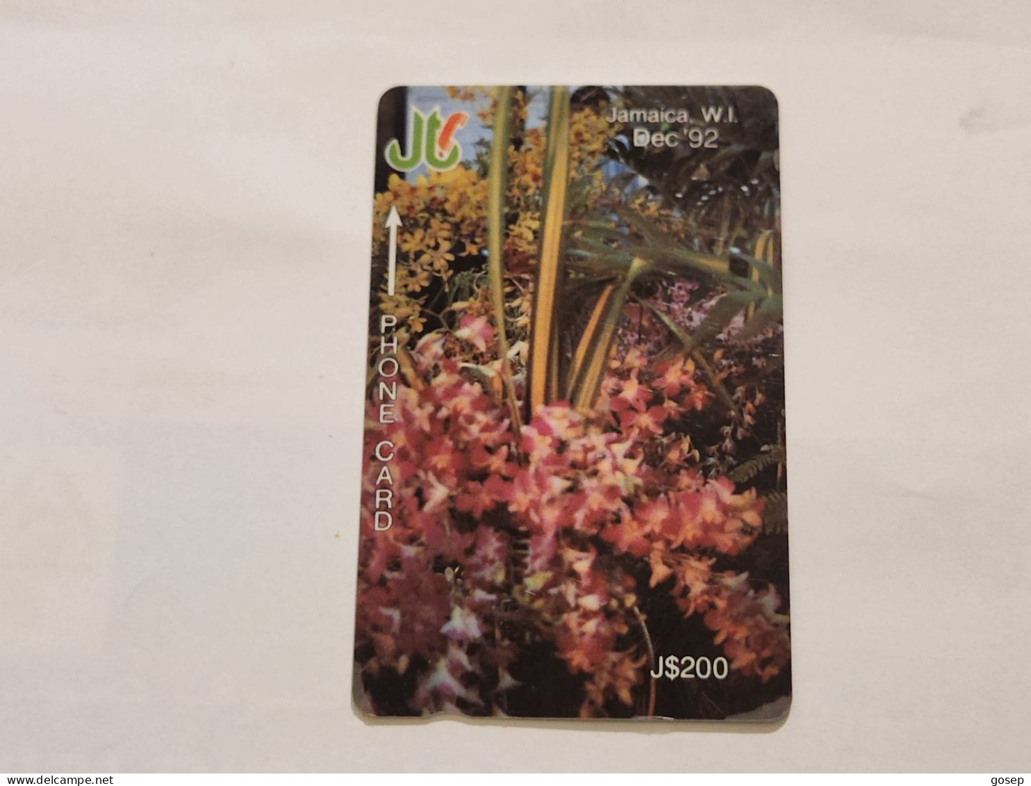 JAMAICA-(11JAMDE-JAM-11E)-LILIES-(9)-(11JAME046216)-(J$200)-used Card+1card Prepiad - Giamaica