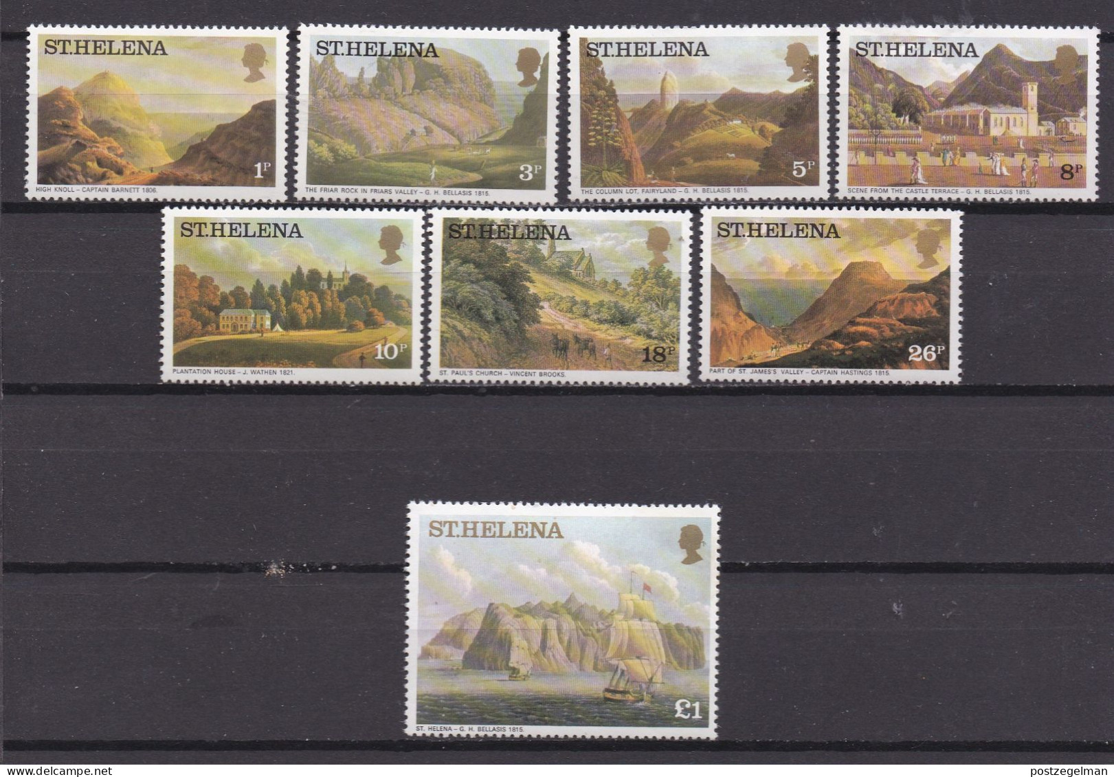 ST. HELENA, 1976, Stamps MNH, Landscapes (not Complete) 8Values Nrs. 285=297 - Saint Helena Island