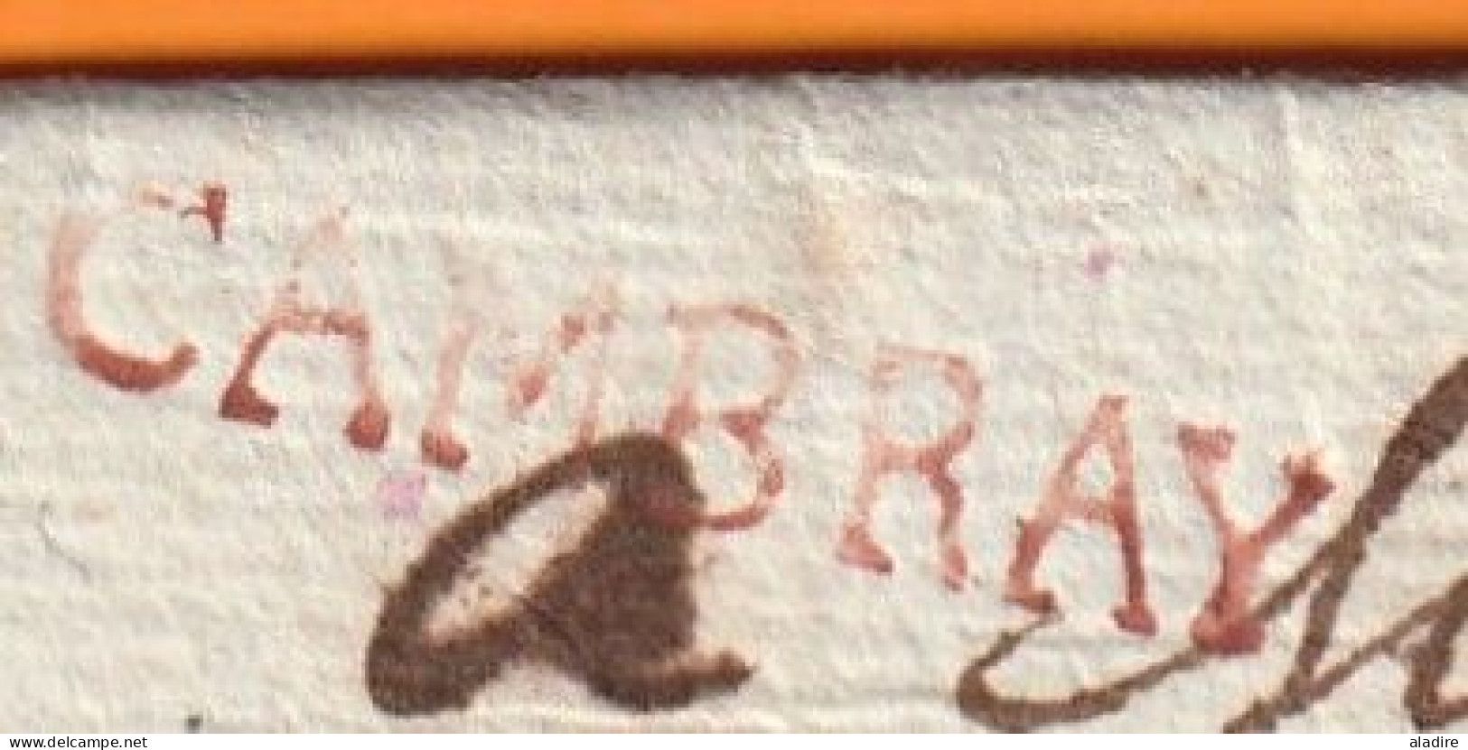 1778 - Marque Postale CAMBRAY En Rouge (28x5 Mm) Sur Lettre Pliée Avec Corresp De CAMBRAI, Nord - Règne De Louis XVI - 1701-1800: Voorlopers XVIII