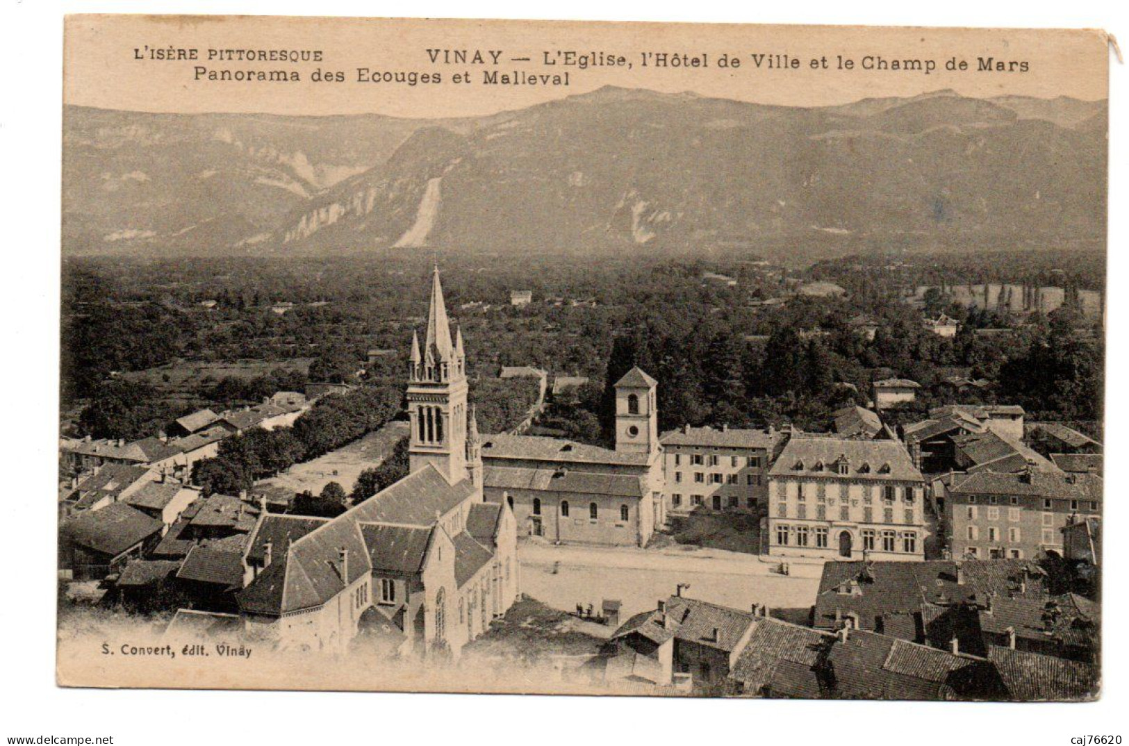 Vinay , L'église ,l'hôtel De Ville Et Le Champ De Mars - Vinay