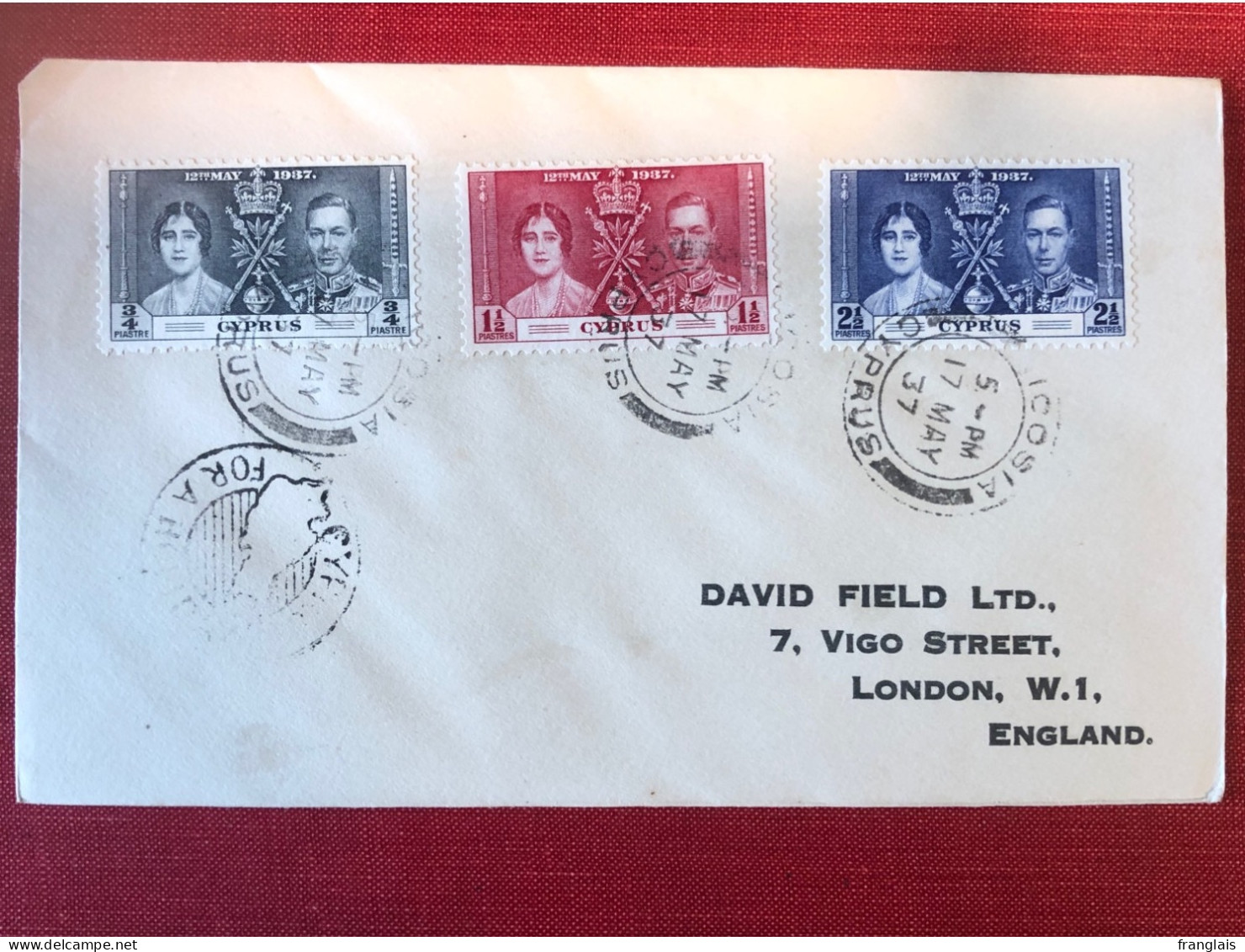 1937 George VI Coronation Cover. FDC - Cyprus (...-1960)