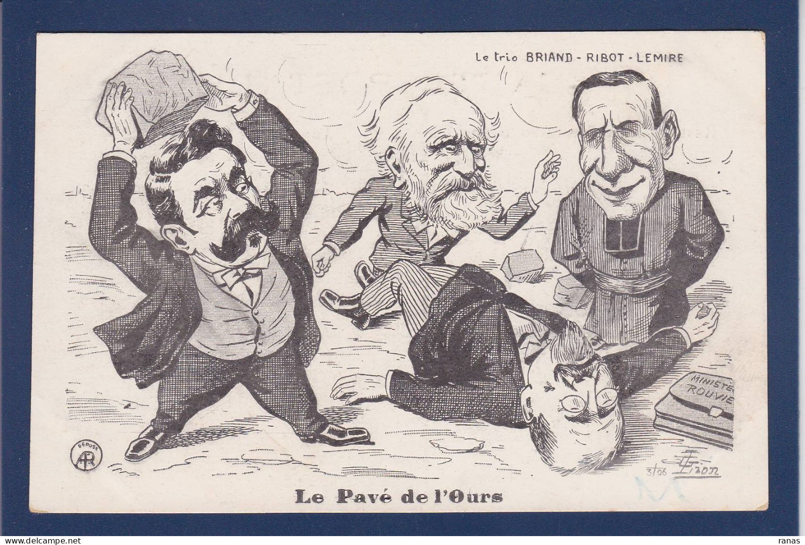 CPA LION Satirique Caricature Non Circulé Briand Ribot Lemire - Lion