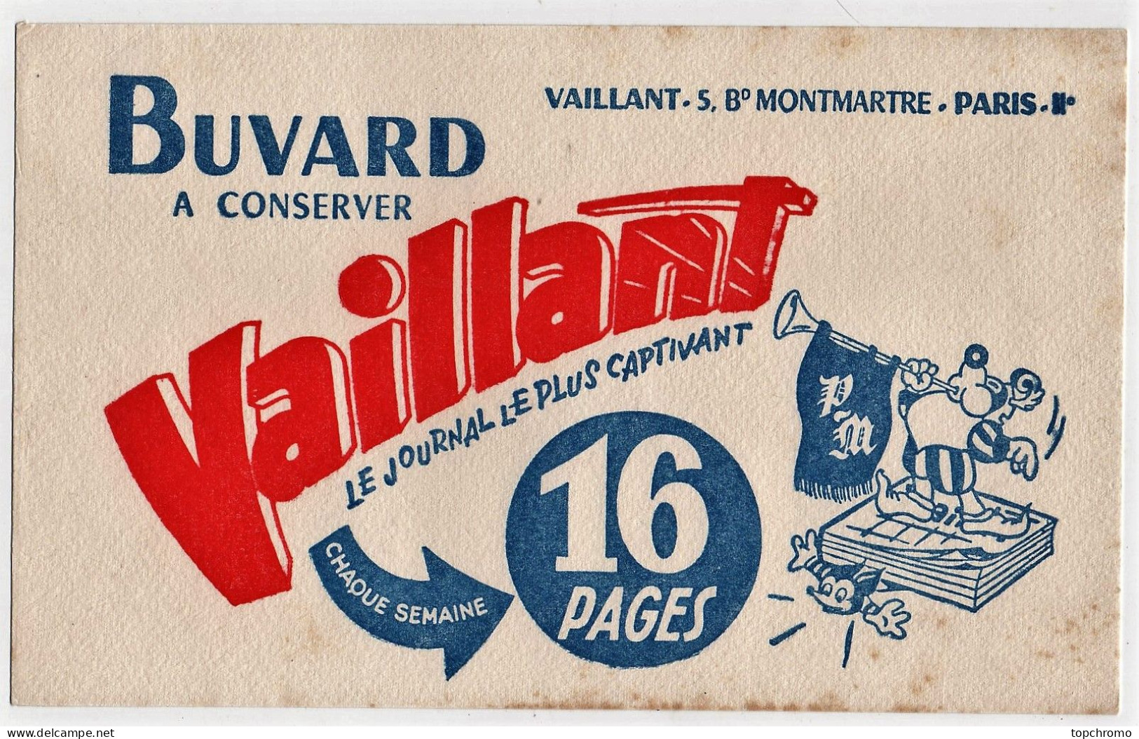 Buvard Vaillant Journal Le Plus Captivant Placid Muzo - Stationeries (flat Articles)