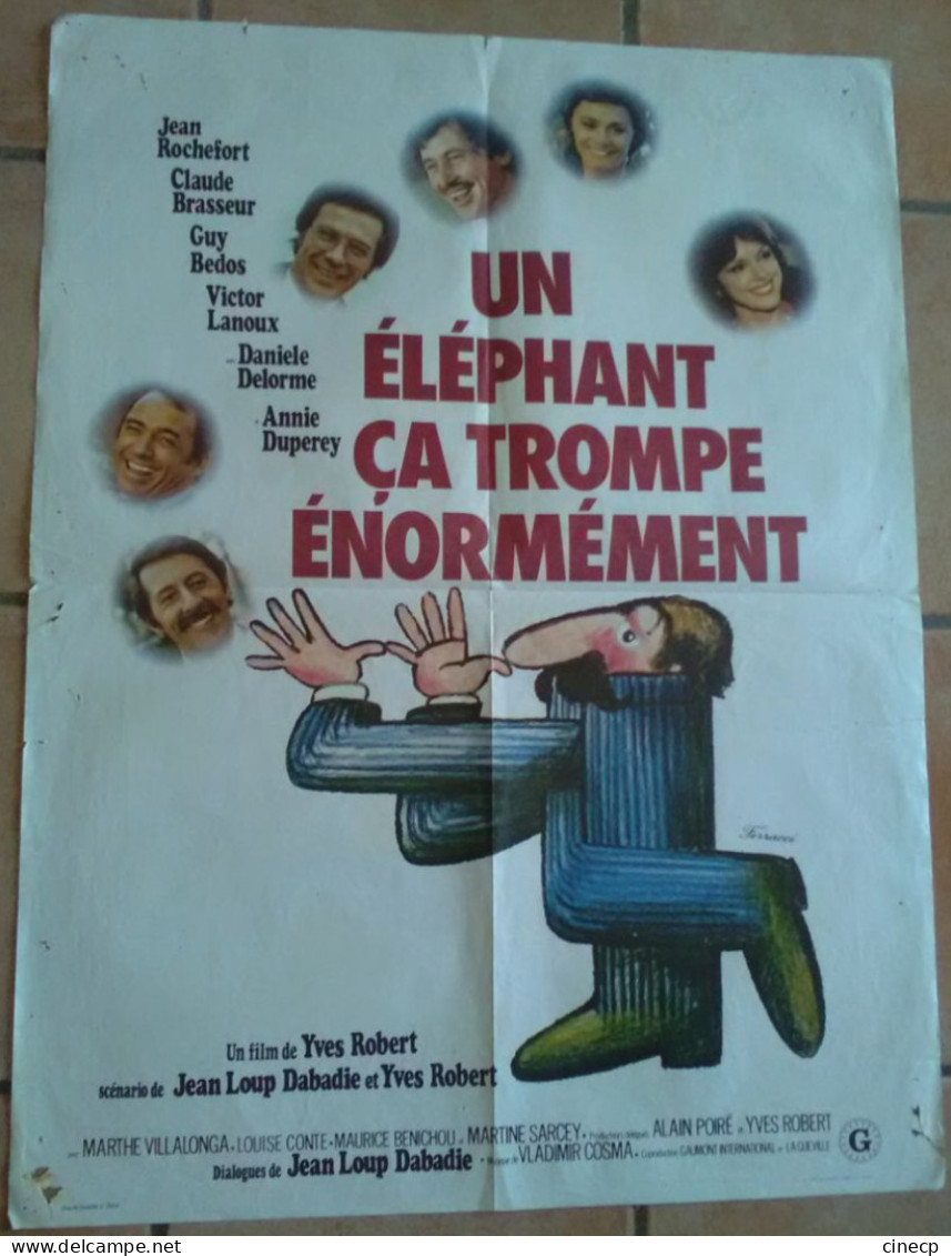 2 AFFICHE CINEMA FILM UN ELEPHANT CA TROMPE ENORMEMENT + NOUS IRONS TOUS AU PARADIS ROBERT Etat Moyen - Affiches & Posters