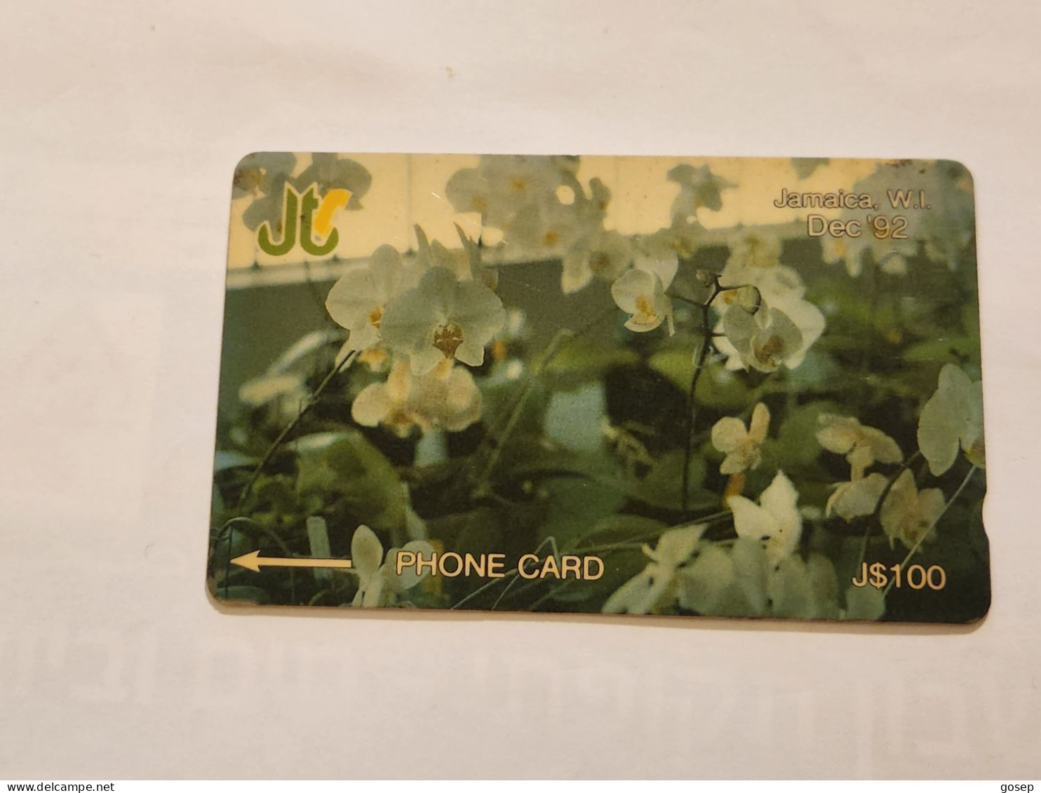 JAMAICA-(13JAMC-JAM-13C)-White Orchids-(11)-(13JAMC006892)-(J$100)-used Card+1card Prepiad - Giamaica