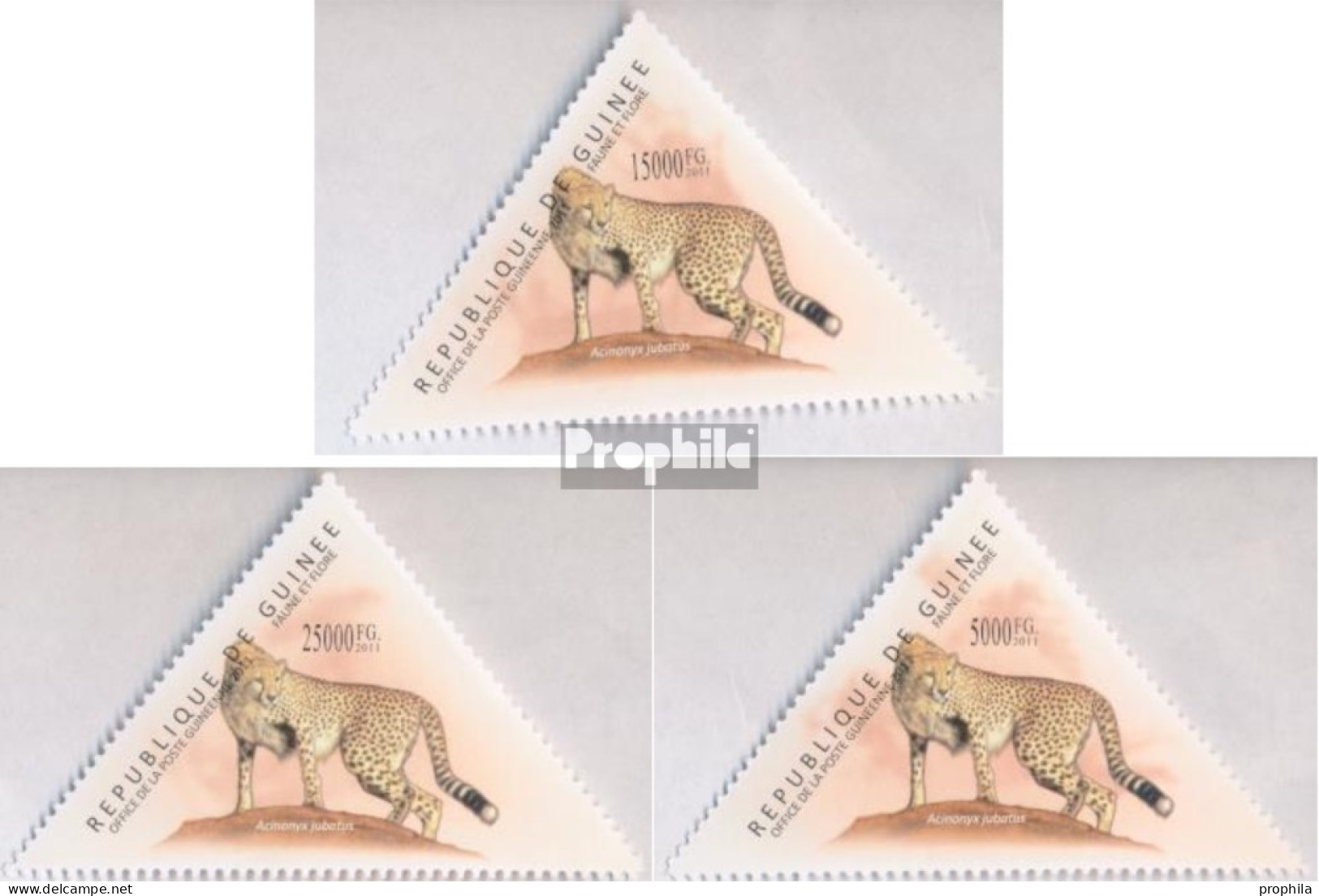 Guinea 8715-8717 (kompl. Ausgabe) Postfrisch 2011 Gepard - Guinée (1958-...)