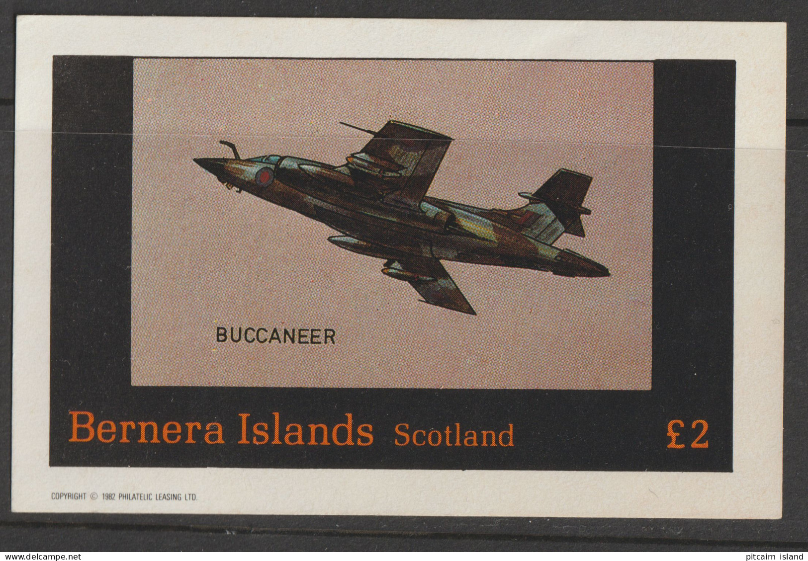 Bernera  Islands Scotland  Bernera  1982  Block  139B + Nr. 797 Buccanneer   Fighter Aircraft  MNH   - Lokale Uitgaven
