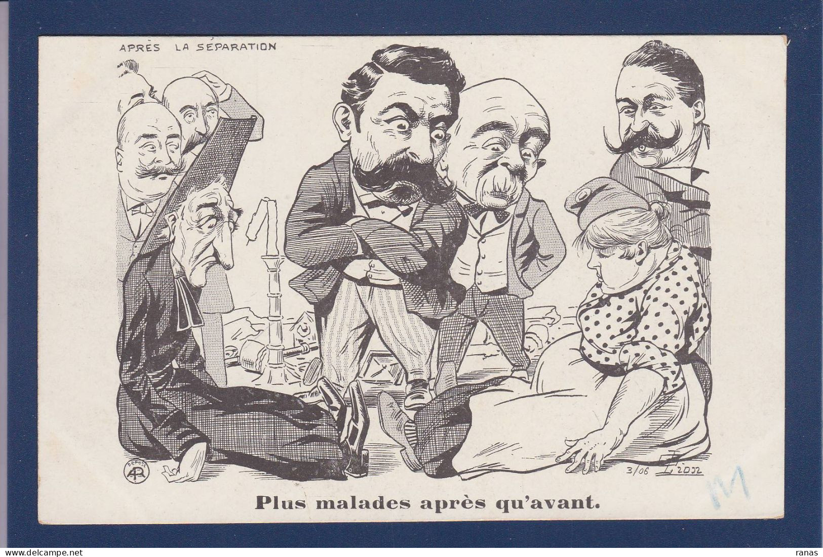 CPA LION Satirique Caricature Non Circulé Clemenceau Briand Anticléricale - Lion