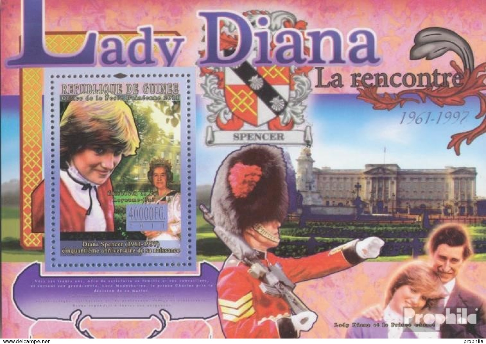 Guinea Block 1909 (kompl. Ausgabe) Postfrisch 2011 Lady Diana (1961-1997) - Guinée (1958-...)