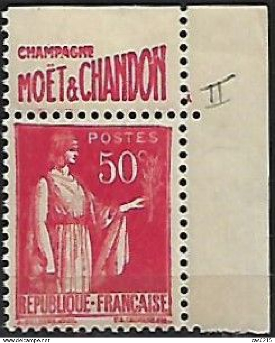 France 1932-33 Type "Paix" Avec Pub Moêt & Chandon Nº 283, 1 Val Neuf Avec Signal Charnière - Nuovi