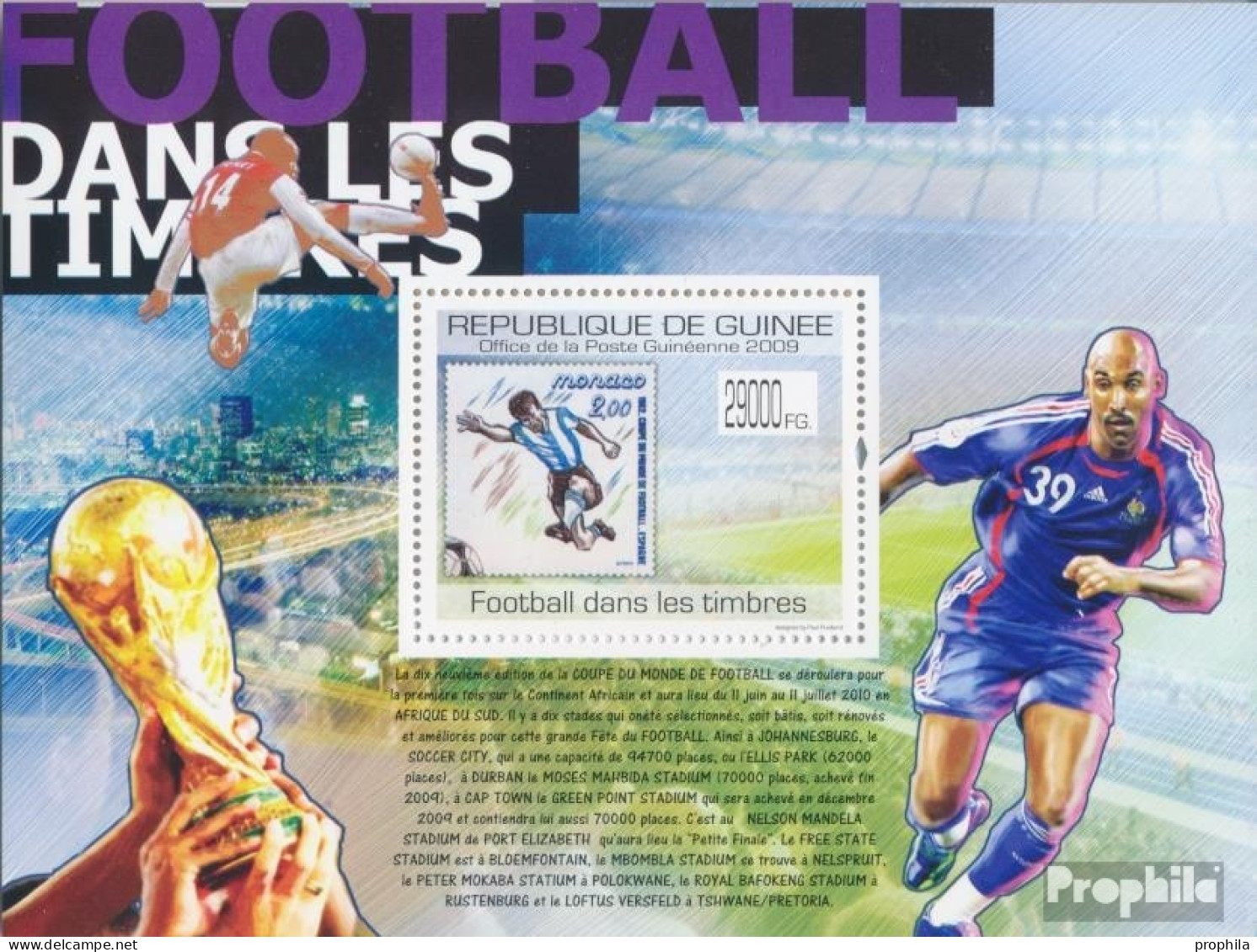 Guinea Block 1773 (kompl. Ausgabe) Postfrisch 2009 Fußball Auf Briefmarken - Guinée (1958-...)