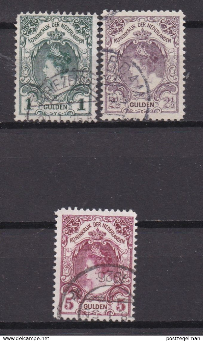 NETHERLANDS, 1898, Used Stamp(s), Wilhelmina Coronation Bigger Values , NVPH Nr. 77=79 , Scannr.18006 - Oblitérés