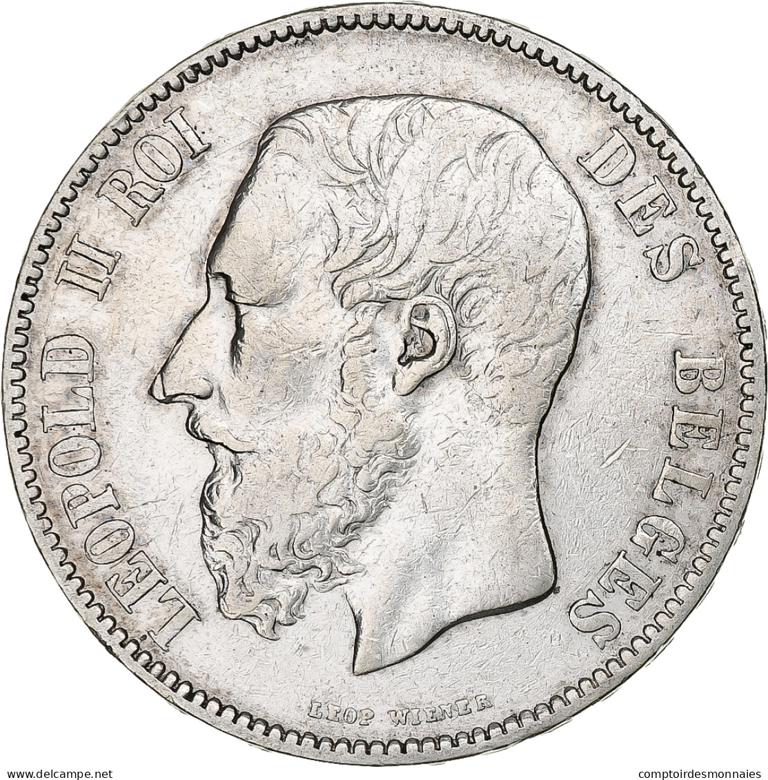 Belgique, Leopold II, 5 Francs, 5 Frank, 1873, TB, Argent, KM:24 - 5 Frank