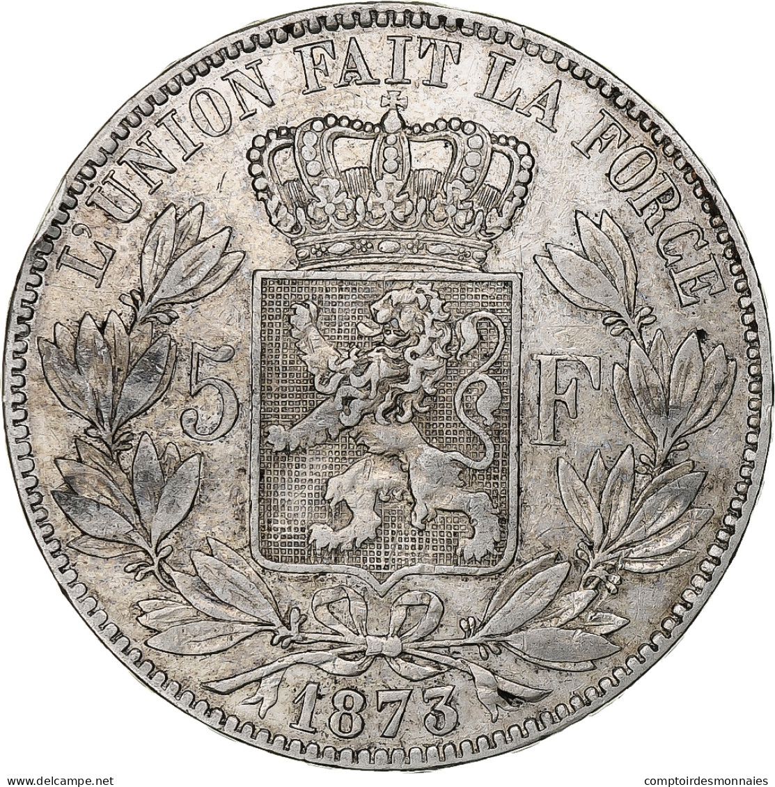 Belgique, Leopold II, 5 Francs, 5 Frank, 1873, TB, Argent, KM:24 - 5 Francs