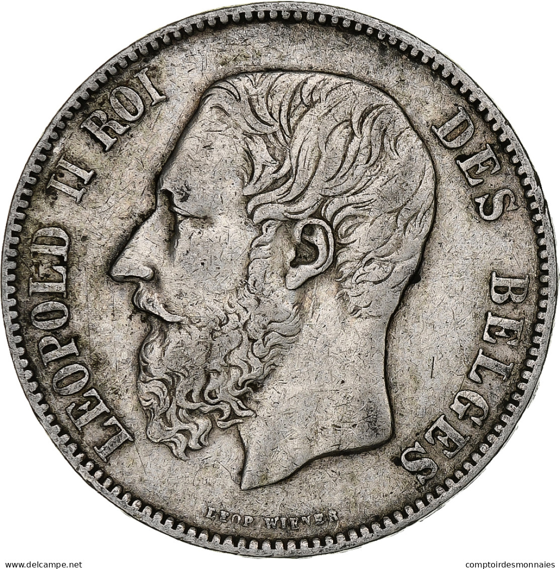 Belgique, Leopold II, 5 Francs, 5 Frank, 1873, TTB, Argent, KM:24 - 5 Frank