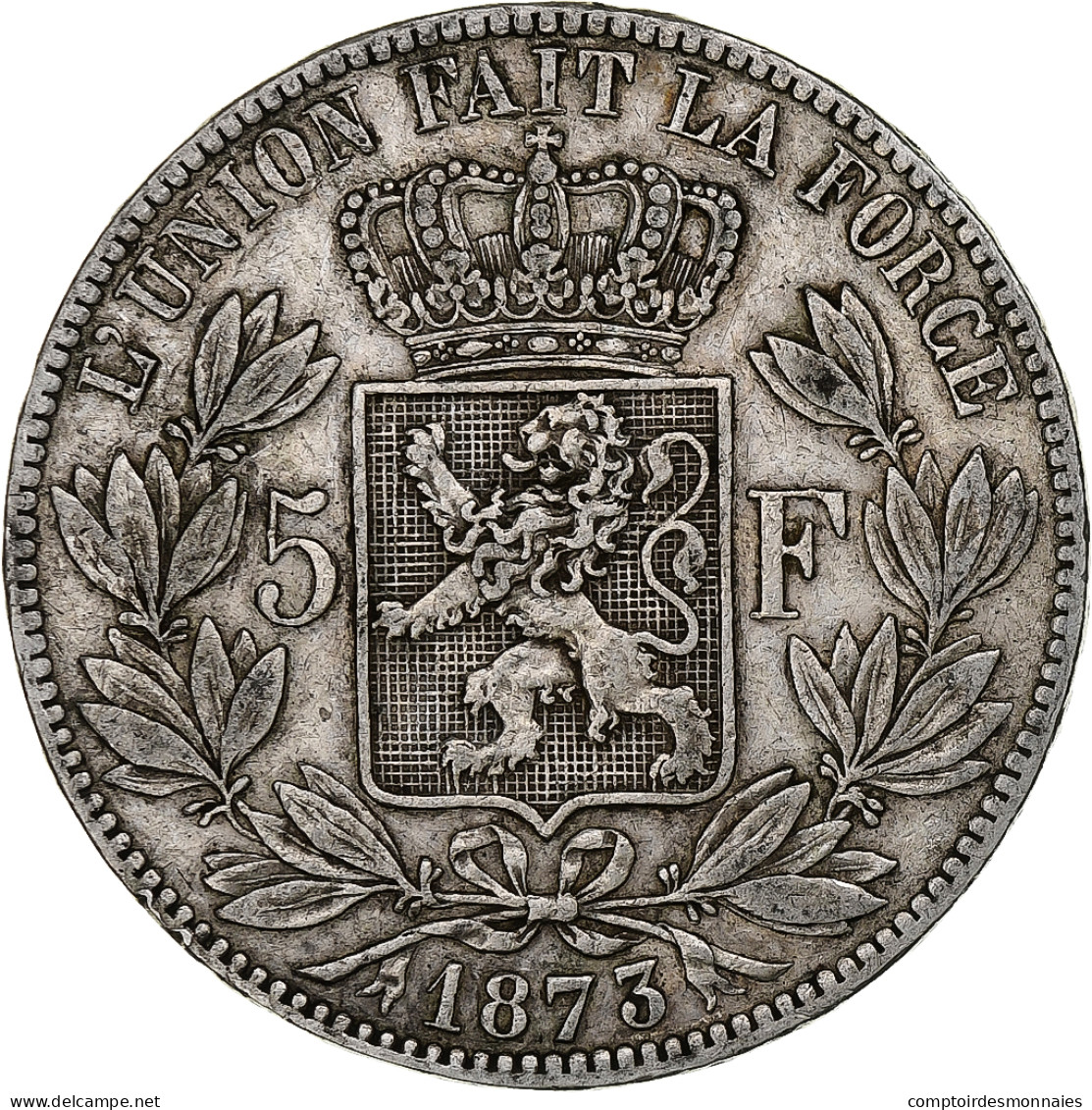 Belgique, Leopold II, 5 Francs, 5 Frank, 1873, TTB, Argent, KM:24 - 5 Francs