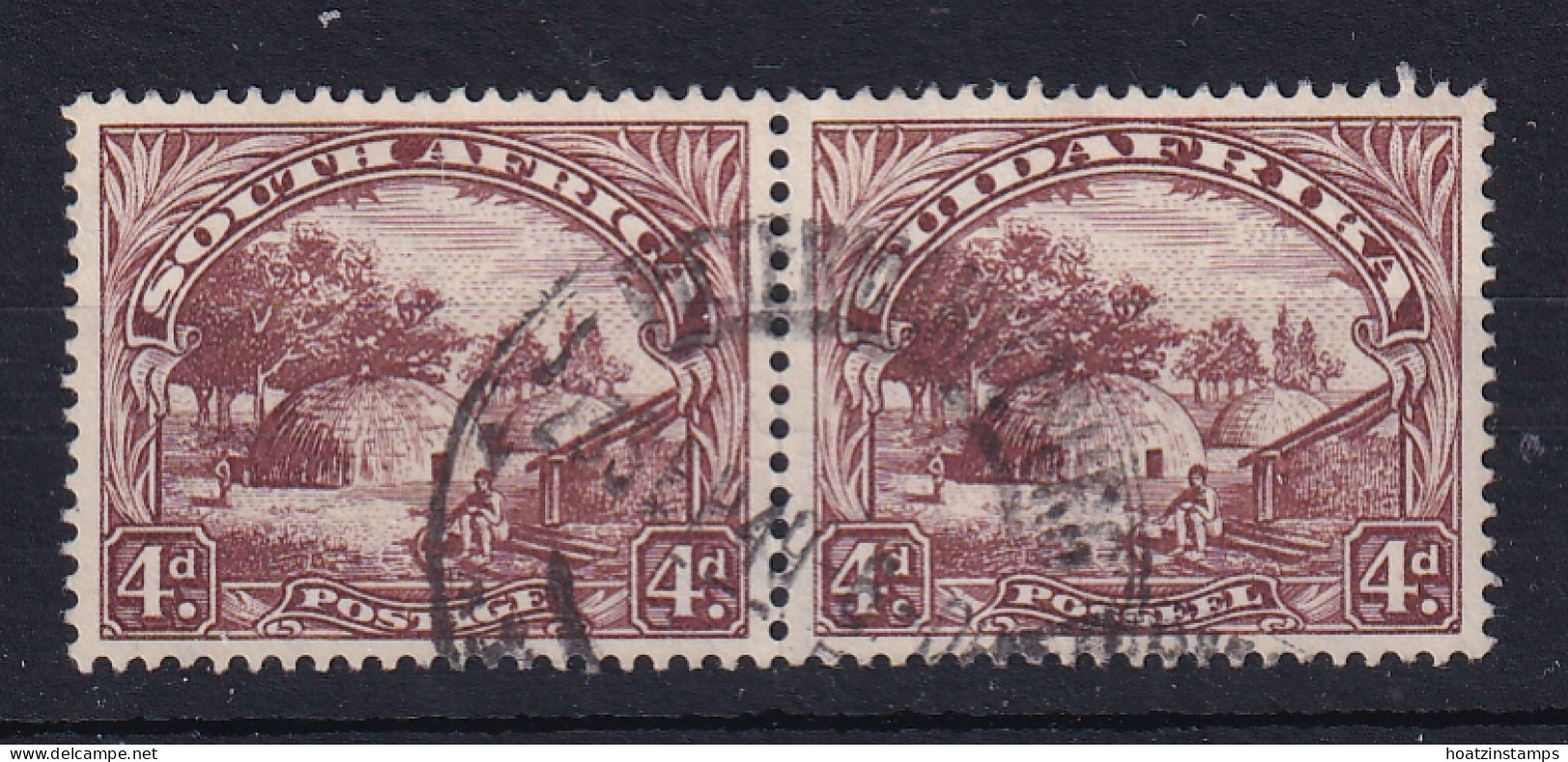 South Africa: 1930/44   Native Hut   SG46c     4d   Used Pair - Gebraucht