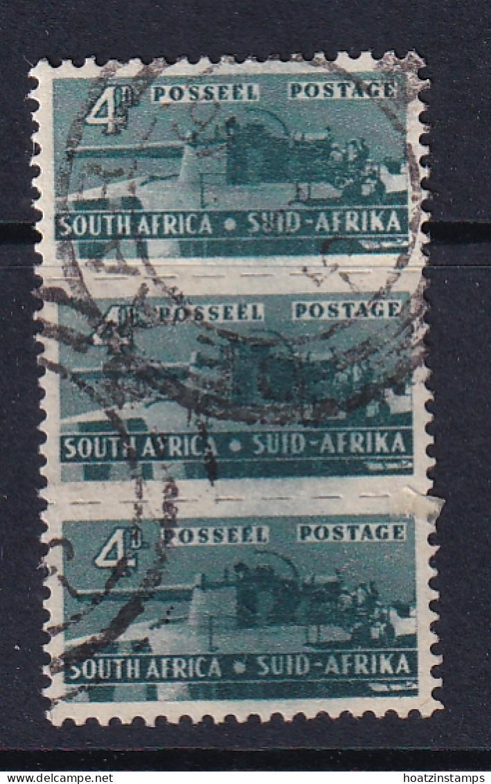 South Africa: 1942/44   War Effort (Small Size)   SG103   4d    Used Triplet - Usados