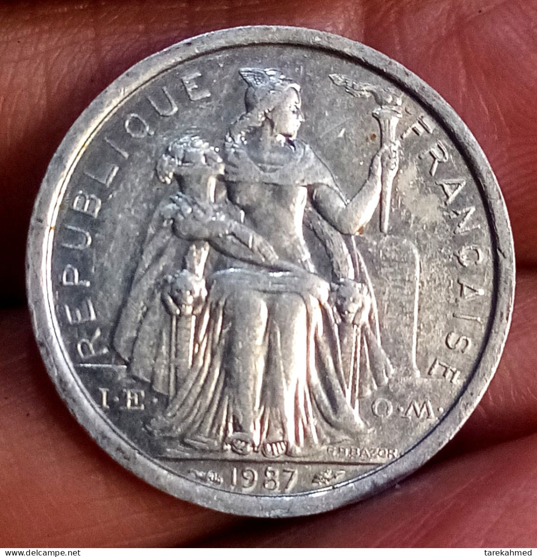 Polynésie Française . 1 Franc 1987, Aluminium, UNC, Agouz - Polinesia Francesa