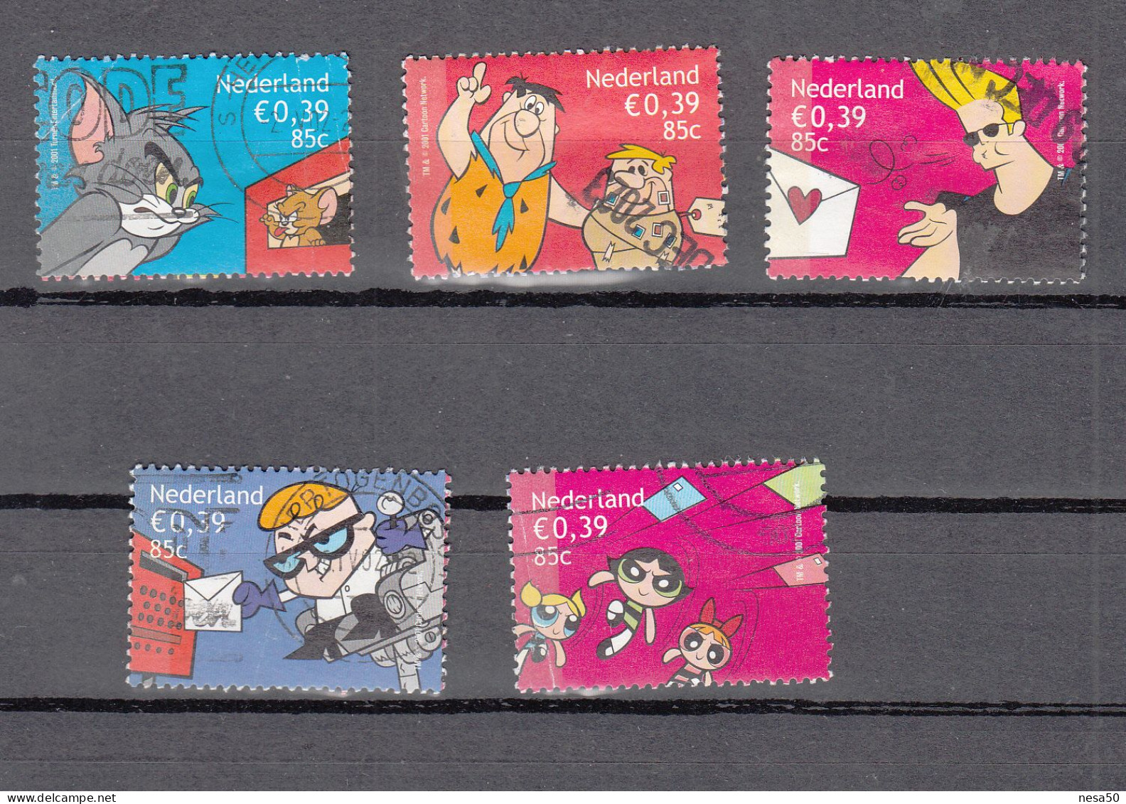 Nederland 2001 Nvph Nr 1994 - 1998, Mi Nr 1909 - 1913, Cartoons, Comic, Tom/Jerry, Flinstone, - Usati