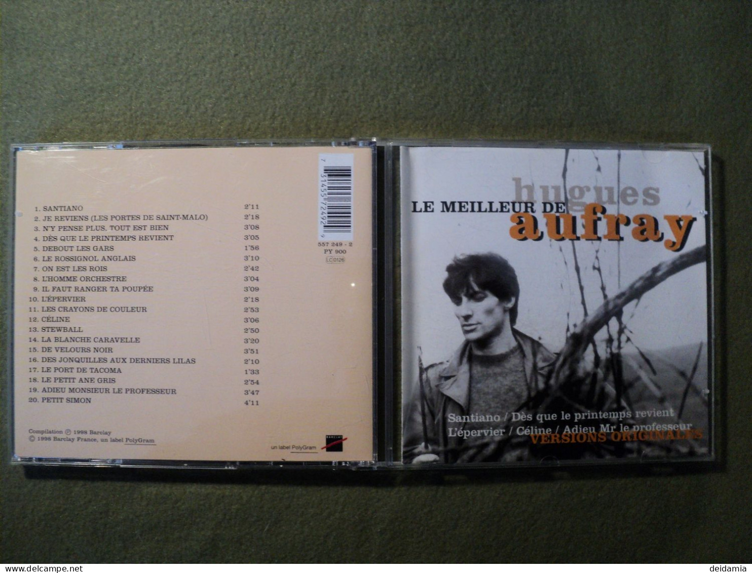 HUGUES AUFRAY. CD 20 TITRES DE 1998. POLYGRAM 557 249 2 SANTIANO / JE REVIENS / N Y PENSE PLUS TOUT EST BIEN / DES QUE L - Andere - Franstalig