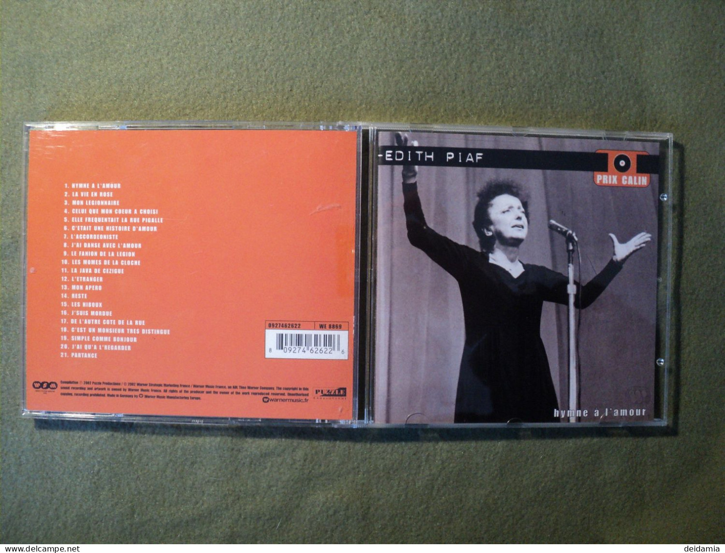 EDITH PIAF. CD 21 TITRES DE 2002. HYMNE A L AMOUR. WARNER 0927462622 HYMNE A L AMOUR / LA VIE EN ROSE / MON LEGIONNAIRE - Autres - Musique Française