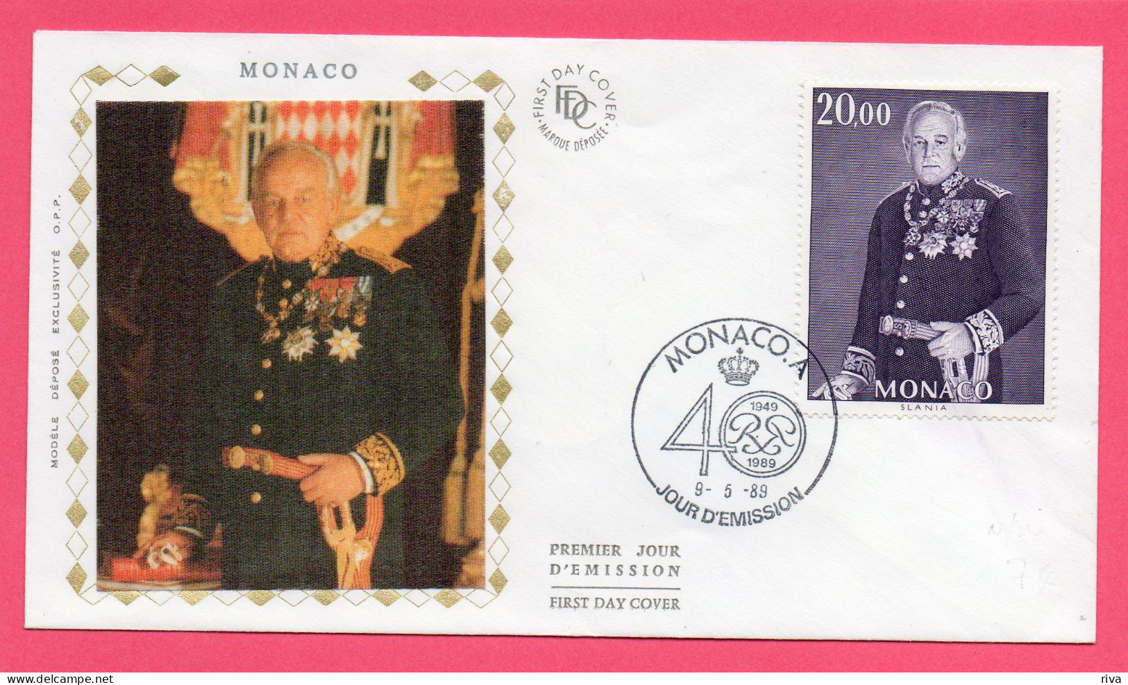 Pli En 1° Jour De MONACO ( 40° Anniversaire De S.A.S  Prince De MONACO ) Sur Soie . - Collections (sans Albums)