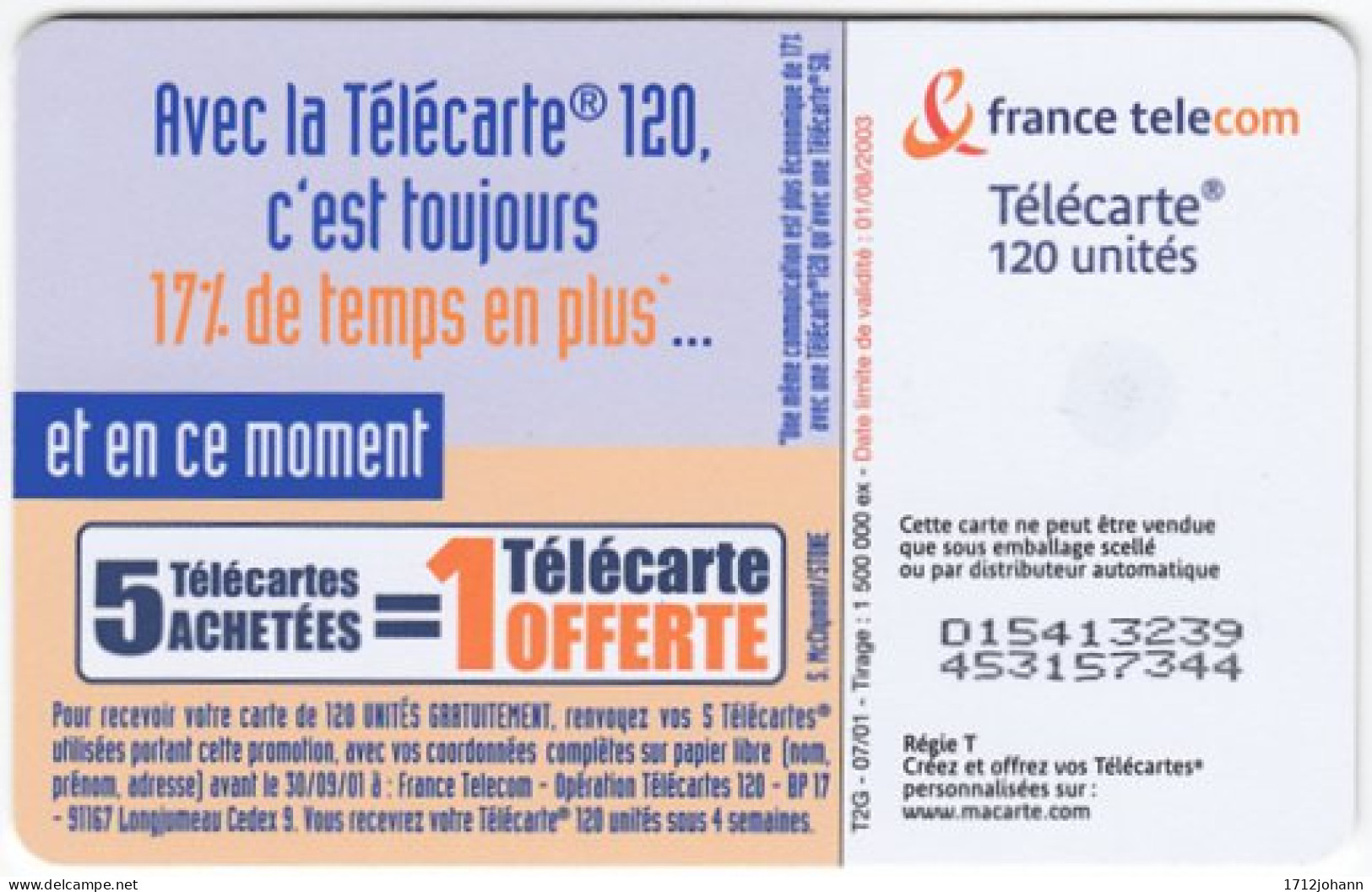 FRANCE C-922 Chip Telecom - Used - 2001