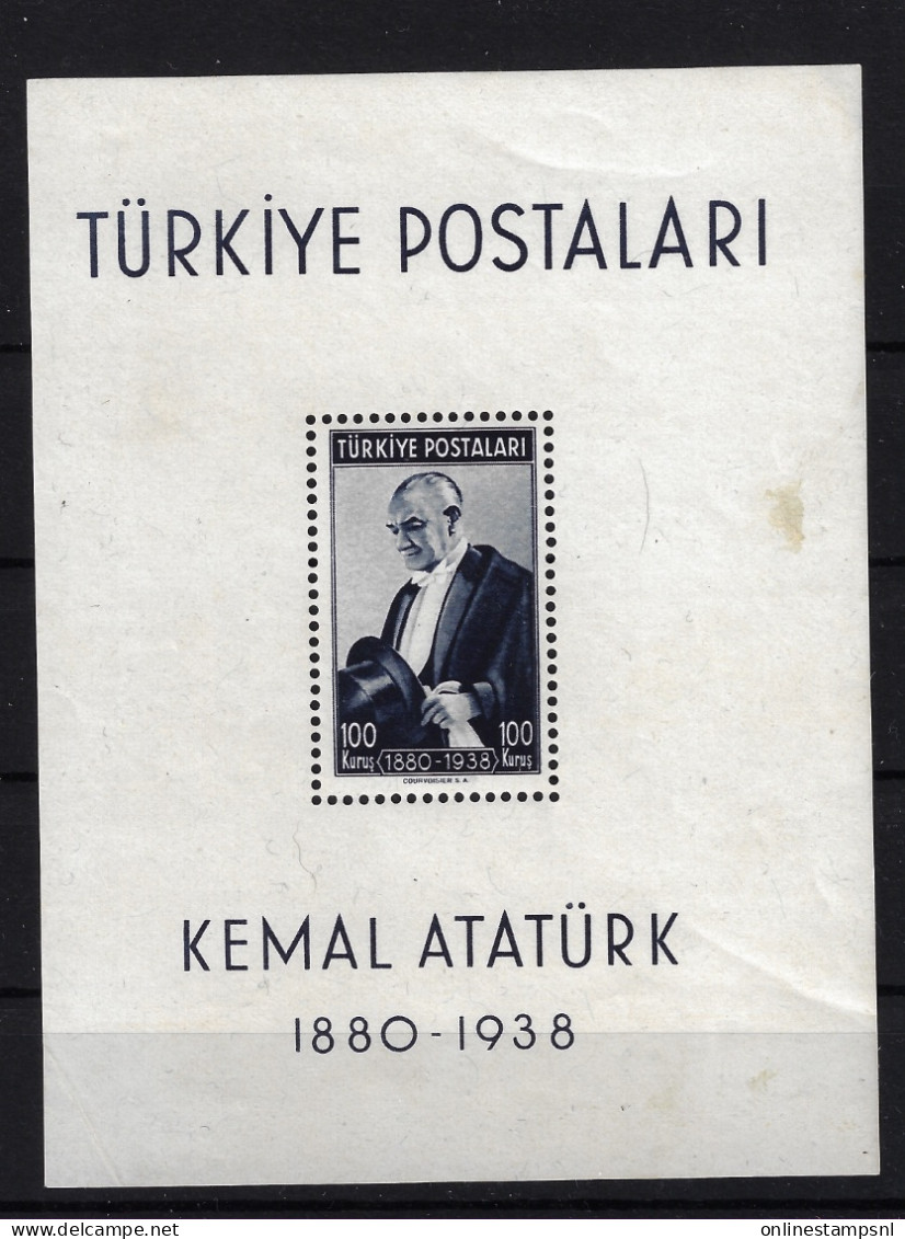 Turkey: Mi Block Nr 1 / 1071 Neuf **/MNH/Postfrisch Spot 1938 - Blokken & Velletjes