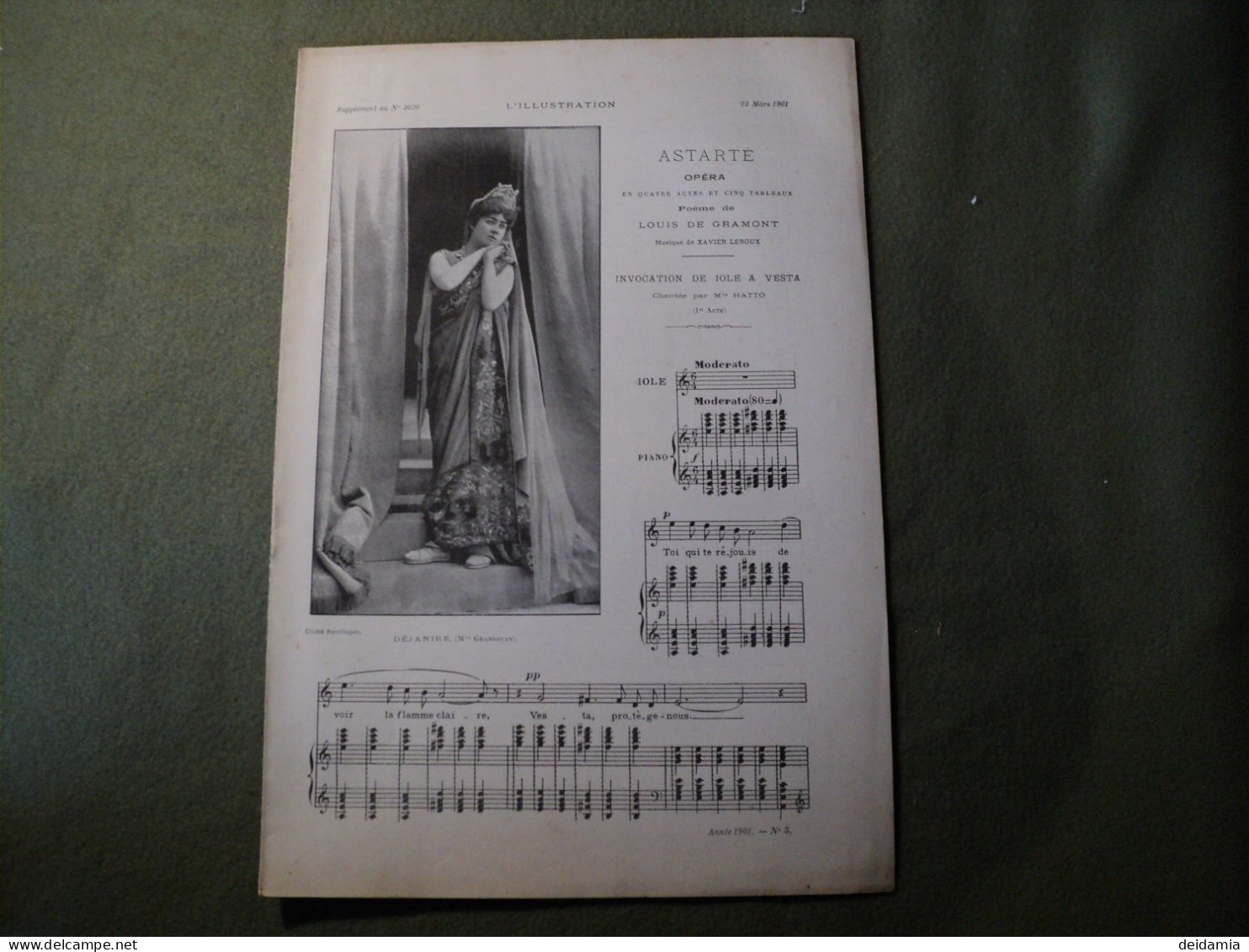 PARTITION ASTARTE. 1901. OPERA DE XAVIER LEROUX. MLLE GRANDJEAN AU 1ER PLAT POEME DE LOUIS DE GRAMONT.  INVOCATION DE IO - Other & Unclassified