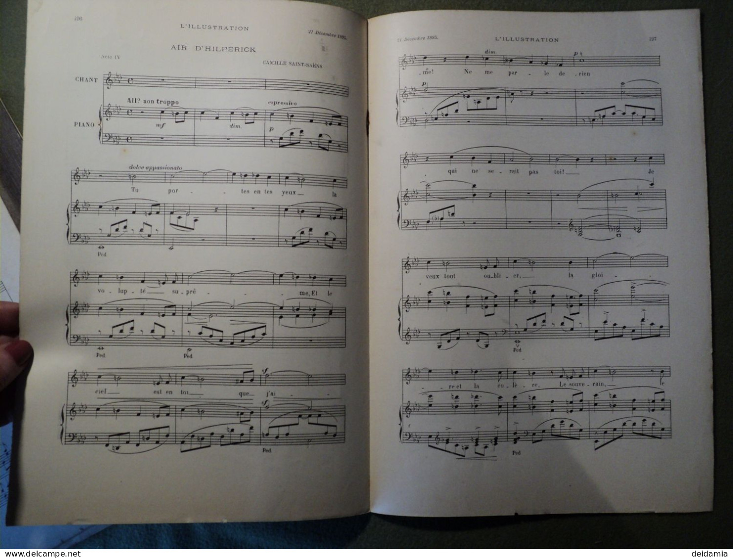 PARTITION FREDEGONDE. 1895. LOUIS GALLET / ERNEST GUIRAUD ET CAMILLE SAINT SAENS OPERA. SUPPLEMENT MUSICAL - Altri & Non Classificati